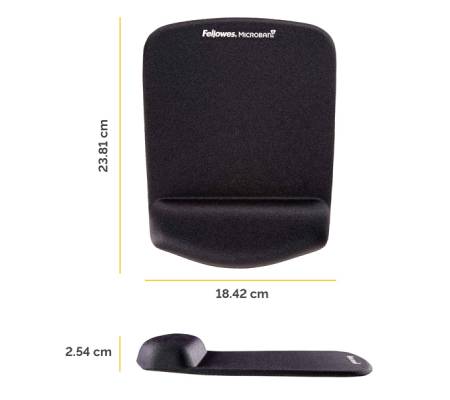 Mousepad con poggiapolsi in FoamFusion Microban PlusTouch - nero - Fellowes - 9252003 - 43859718917 - DMwebShop - 1