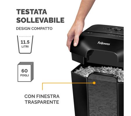 Distruggidocumenti LX-25 - a frammenti - nero - Fellowes - 4170501 - 43859769018 - DMwebShop - 2
