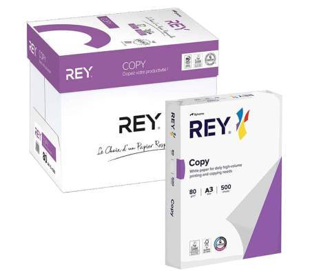 Carta bianca per stampanti ad alta velocita' -  A3 - 80 gr - Scatole da 5 risme - pallet da 28 scatole - 140 Risme - Rey Copy - REYA380-140 - 2