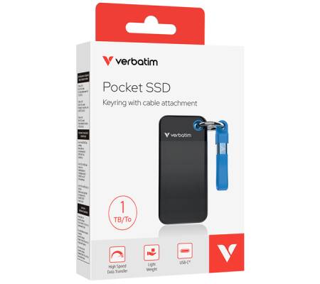 SSD Portatile Pocket USB 3.2 GEN 2 - 1 TB - nero-blu - Verbatim - 32191 - 23942321910 - DMwebShop - 2