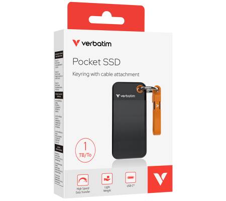 SSD Portatile Pocket USB 3.2 GEN 2 - 1 TB - nero-arancio - Verbatim - 32193 - 23942321934 - DMwebShop - 2