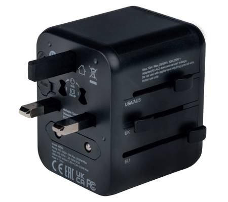 Adattatore viaggio UTA-02 con 2 x USB-A - Verbatim - 49543 - 23942495437 - DMwebShop - 2