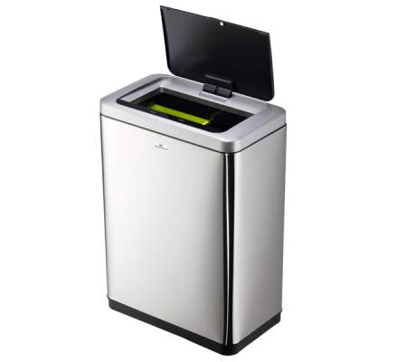 Cestino con sensore No TouchDuo - 2 x 20 lt - 46,5 x 27 x 65 cm - Acciao-PPL - argento metallizzato - Durable - 3424-23 - 4005546739427 - DMwebShop - 1