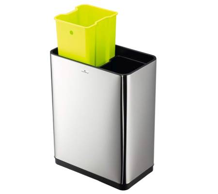 Cestino con sensore No TouchDuo - 2 x 20 lt - 46,5 x 27 x 65 cm - Acciao-PPL - argento metallizzato - Durable - 3424-23 - 4005546739427 - DMwebShop - 2
