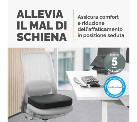 Cuscino Breyta Comfort - 6 x 43 x 43 cm - in tessuto - nero - Fellowes - 100119850 - 43859803040 - DMwebShop - 6