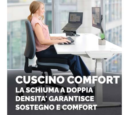 Cuscino Breyta Comfort - 6 x 43 x 43 cm - in tessuto - nero - Fellowes - 100119850 - 43859803040 - DMwebShop - 7