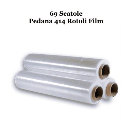 Film Estensibile Trasparente Manuale - PE - 50 cm - 2,4 kg - 23 my - cartone da 6 pezzi - Bancale da 69 scatole - No Brand - 1118-69