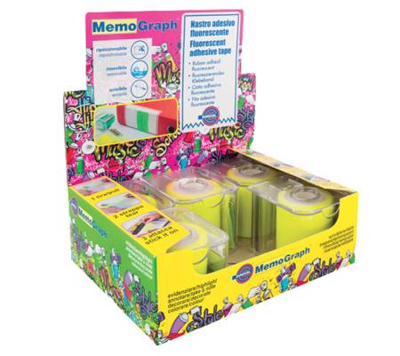 Nastro adesivo Memograph con dispenser - 50 mm x 10 mt - giallo - conf. 6 pezzi - Eurocel - 021500632 - 8001814192679 - DMwebShop - 1