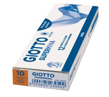 Pastello Supermina - mina 3,8 mm - arancione medio 10 - conf. 12 pezzi - Giotto - 23901000 - 8000825239106 - DMwebShop - 1