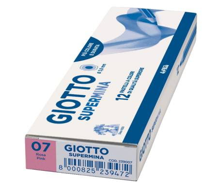 Pastello Supermina - mina 3,8 mm - rosa 07 - conf. 12 pezzi - Giotto - 23900700 - 8000825239076 - DMwebShop - 1