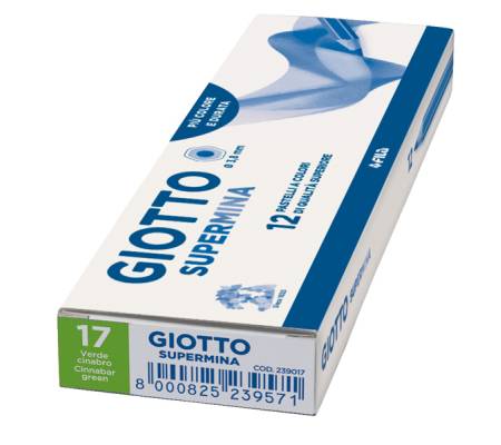 Pastello Supermina - mina 3,8 mm - verde cinabro 17 - conf. 12 pezzi - Giotto - 23901700 - 8000825239175 - DMwebShop - 1
