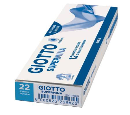 Pastello Supermina - mina 3,8 mm - celeste 22 - conf. 12 pezzi - Giotto - 23902200 - 8000825239229 - DMwebShop - 1