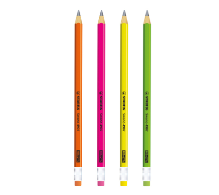 Matita Swano Fluo - grafite - HB - colori assortiti - barattolo 96 pezzi - Stabilo - IT4907/96 - 4006381100632 - DMwebShop - 1