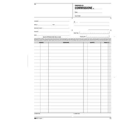 Blocco copia commissioni - 50 fogli - 2 copie autoricalcanti - 29,7 x 21 cm - Edipro - E5236A - 8023328523619 - DMwebShop - 1