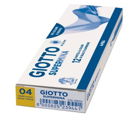 Pastello Supermina - mina 3,8 mm - giallo scuro 04 - conf. 12 pezzi - Giotto - 23900400 - 8000825239045 - DMwebShop - 1