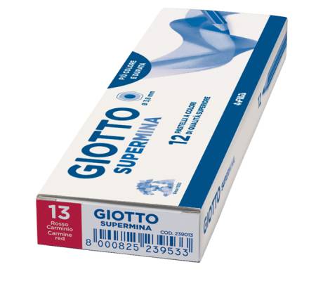 Pastello Supermina - mina 3,8 mm - rosso carminio 13 - conf. 12 pezzi - Giotto - 23901300 - 8000825239137 - DMwebShop - 1