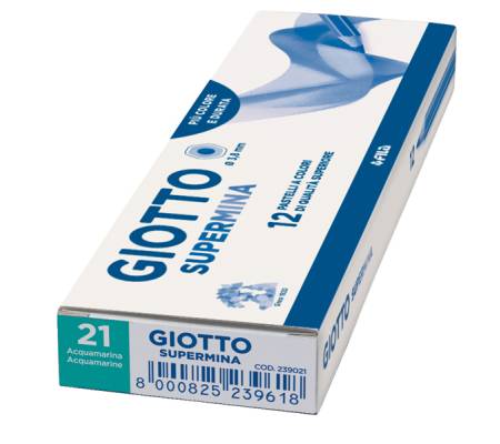 Pastello Supermina - mina 3,8 mm - acqua marina 21 - conf. 12 pezzi - Giotto - 23902100 - 8000825239342 - DMwebShop - 1
