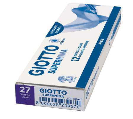 Pastello Supermina - mina 3,8 mm - violetto 27 - conf. 12 pezzi - Giotto - 23902700 - 8000825017612 - DMwebShop - 1