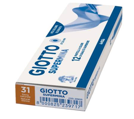 Pastello Supermina - mina 3,8 mm - terra di siena naturale 31 - conf. 12 pezzi - Giotto - 23903100 - 8000825239311 - DMwebShop - 1