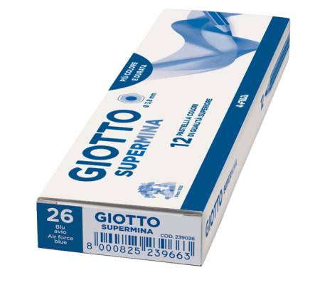 Pastello Supermina - mina 3,8 mm - blu avio 26 - conf. 12 pezzi - Giotto - 23902600 - 8000825045332 - DMwebShop - 1