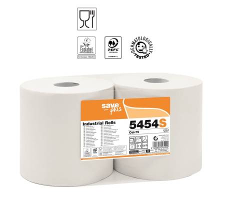 Bobina Asciugatutto 'SAVE PLUS' 800 strappi - 2 veli - imballo da 2 bobine - bancale da 90 imballi - Celtex - C5454S - 5454S-90 - 1