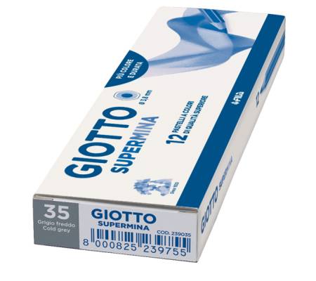 Pastello Supermina - mina 3,8 mm - grigio freddo 35 - conf. 12 pezzi - Giotto - 23903500 - 8000825045424 - DMwebShop - 1