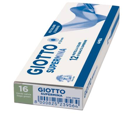 Pastello Supermina - mina 3,8 mm - verde salvia 16 - conf. 12 pezzi - Giotto - 23901600 - 8000825237164 - DMwebShop - 1