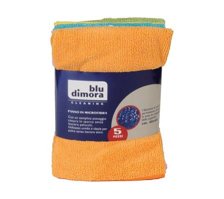Panno in microfibra - multiuso - 40 x 40 cm - colori assortiti - conf. 5 pezzi - Blu Dimora - 0970 - 8000957097001 - DMwebShop - 1