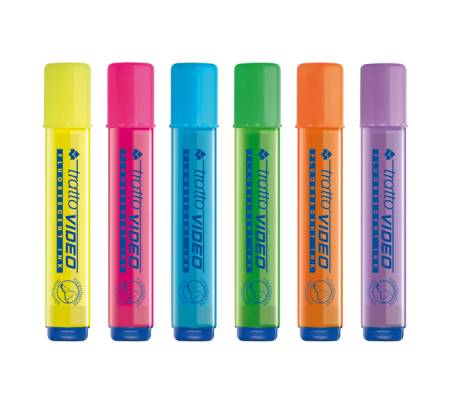 Evidenziatore Video - punta a scalpello - tratto 1 - 5 mm - colori assortiti - barattolo 20 pezzi - Tratto - F829200 - 8000825039553 - DMwebShop - 1