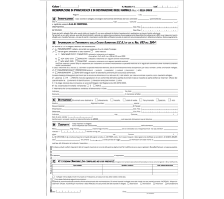 Blocco dichiarazione provenienza destinazione animali E5849A - 25 x 4 cm - copie autoricaricanti - 30 x 22,5 cm - conf. 10 pezzi - Edipro - E5849A(17) - 8023328584924 - DMwebShop - 1