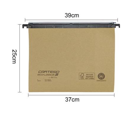 Cartella sospesa cassetto Cartesio - 39 cm - fondo U - 37 x 25 cm - avana - conf. 25 pezzi - Bertesi - 100/395 3-A1 - 8058983260722 - DMwebShop - 1
