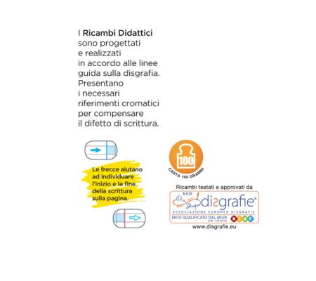 Ricambi didattici forati - A4 - 40 fogli carta 100 gr - 1 rigo - con margine - Blasetti - 7433 - 8007758274334 - DMwebShop - 2