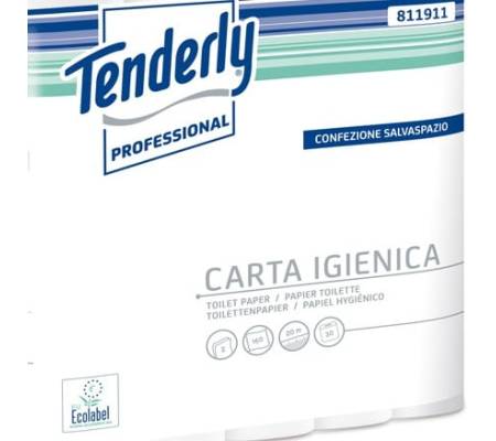 Carta Igienica Tenderly Professional Pacco 30 Rotoli 2 veli 160 Strappi diametro 9.9 cm Materiale Riciclato | DMwebShop - 2