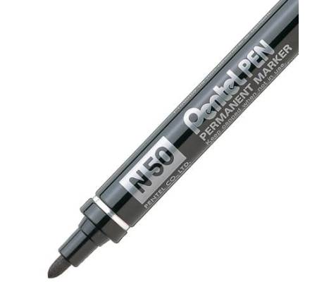 Marcatore Permanente Nero Pentel N50 Punta Tonda Inchiostro Resistente N50-A | DMwebShop - 1