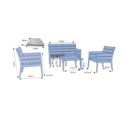 Salotto Panka - antracite - set 4 elementi - Grandsoleil - S7731Y - 8005465973861 - DMwebShop - 1