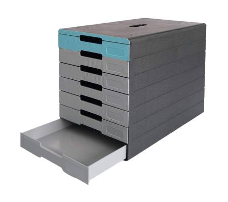 Cassettiera Idealbox Pro 7 - 7 cassetti - 36,5 x 32,2 x 25 cm - azzurro - Durable - 7763-06 - 4005546737379 - DMwebShop - 1