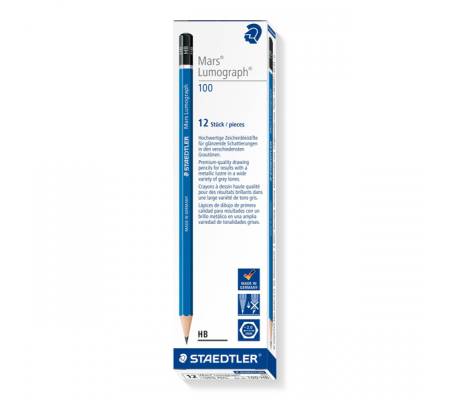 Matita di grafite Mars Lumograph 100 - gradazione HB - conf. 12 pezzi - Staedtler - 100-HB - 4007817104156 - DMwebShop - 1
