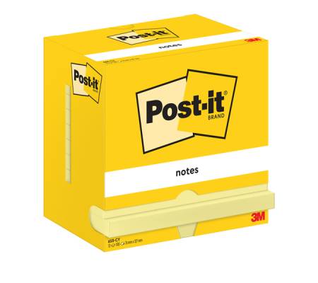 Blocco foglietti - 655 - giallo Canary - 76 x 127 mm - 100 fogli - conf. 12 pezzi - Post-it - 7100290165 - 3134375014168 - DMwebShop - 1