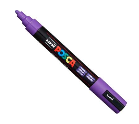 Marcatore a base d'acqua Uni Posca PC5M - punta tonda media - 1,8 - 2,5 mm - viola - Uni Mitsubishi - M PC5M VI - 4902778916186 - DMwebShop - 1