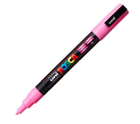 Marcatore a base d'acqua Uni Posca PC3M - punta fine - 0,9 - 1,3 mm - rosa - Uni Mitsubishi - M PC3M RA - 4902778915837 - DMwebShop - 1
