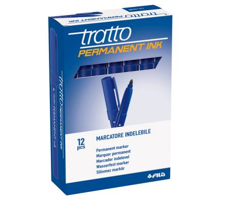 Marcatore Permanent Ink - punta tonda 2 mm - blu - conf. 12 pezzi - Tratto - 732501 - 8000825732515 - DMwebShop - 1