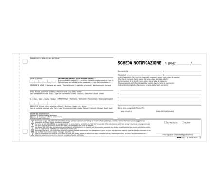 Scheda di notifica fogli snap - 25 fogli - 2 copie autoricalcanti - 10 x 22 cm - conf. 250 pezzi - Edipro - E5876N - CONFE5876NPZ250W - DMwebShop - 1