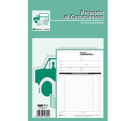 Blocco copia commissioni - 3 copie autoricalcanti - 23 x 15 cm - 33 fogli - Edipro - E5230CT - 8023328523022 - DMwebShop - 1