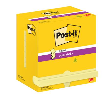 Blocco Super Sticky Z Notes - giallo Canary - 76 x 127 mm - 90 fogli - conf. 12 pezzi - Post-it - 7100290171 - 4064035065829 - DMwebShop - 1
