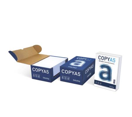 Carta Copy - A5 - 80 gr - bianco - 148 x 210 mm - risma 500 fogli - conf. 12 pezzi - Favini - A620505 - 8007057600506 - DMwebShop - 1
