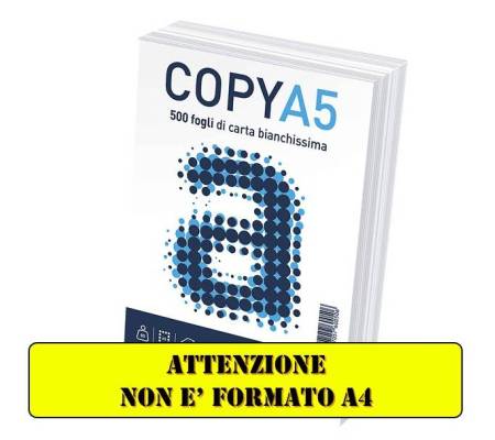 Carta Copy - A5 - 80 gr - bianco - 148 x 210 mm - risma 500 fogli - conf. 12 pezzi - Favini - A620505 - 8007057600506 - DMwebShop - 3
