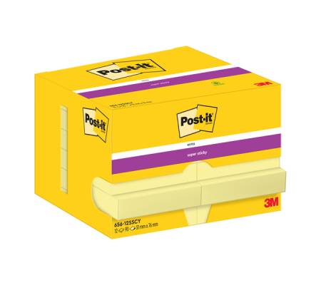 Blocco foglietti Super Sticky - giallo Canary - 47,6 x 76 mm - 90 fogli - conf. 12 pezzi - Post-it - 7100290169 - 4064035065768 - DMwebShop - 1