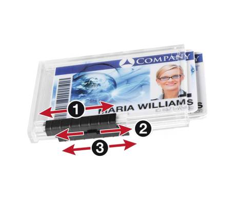 Portabadge PushBox Trio 3 tessere inseribili - 5,4 x 8,7 cm - conf. 10 pezzi - Durable - 8920-19 - 4005546808796 - DMwebShop - 1