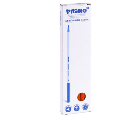 Matita colorata Minabella - Ø mina 3,8 mm - arancione - conf. 12 pezzi - Primo - 5225MBS250 - 8006919307126 - DMwebShop - 1