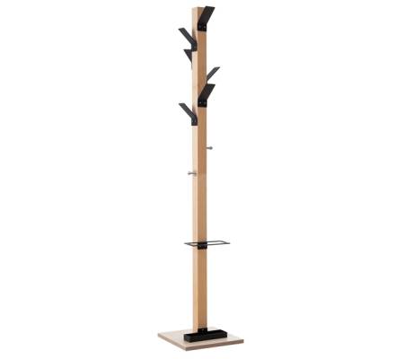 Appendiabiti Easycloth - 35 x 35 x 180 cm - 6 posti con portaombrelli legno-nero - Paperflow - K700001 - 3660141260175 - DMwebShop - 1